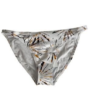 Demi Moore x Andie Tropez Bikini Swim Bottom Women Medium White Lined Tropical